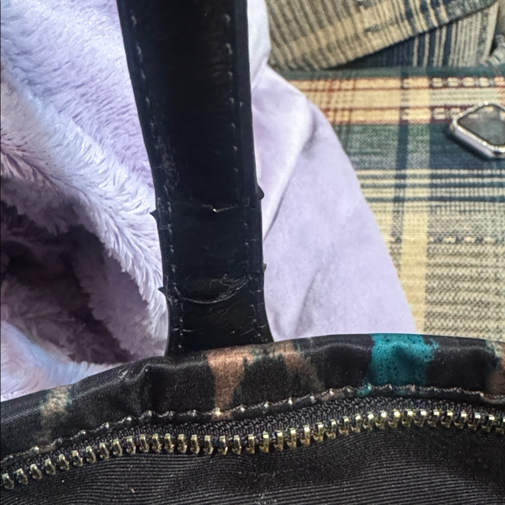 Coach Leopard Print Tote - Brown and Teal - Picture 3 of 7